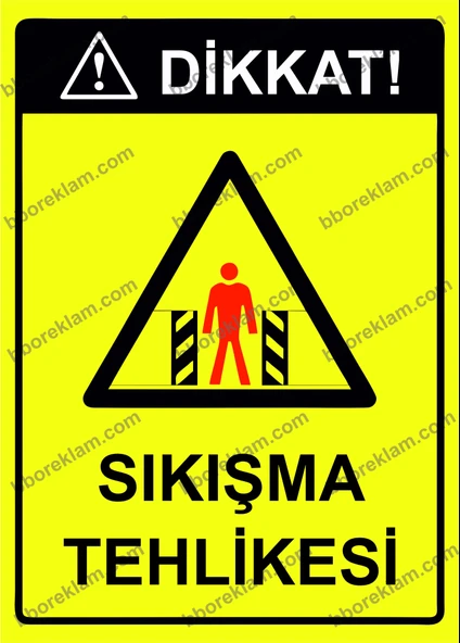Dikkat! Sıkışma Tehlikesi Uyarı Levhası ürün görseli 1