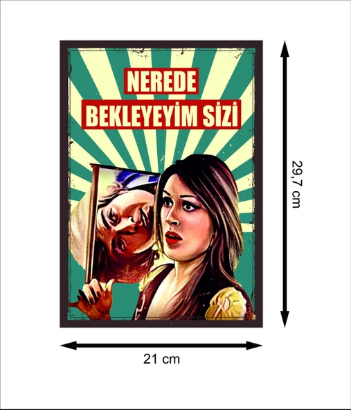 Ah Nerede Vah Nerede Yeşilçam Retro Ahşap Poster - 2