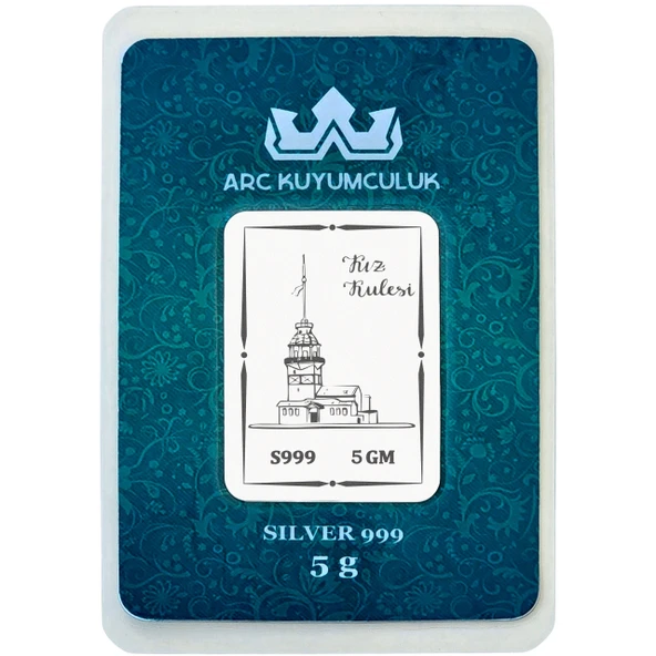 Güzelliği ve Romantizmi Simgeleyen Kız Kulesi Temalı Hediyeye Özel 999 Ayar Gümüş Külçesi-674 ürün görseli