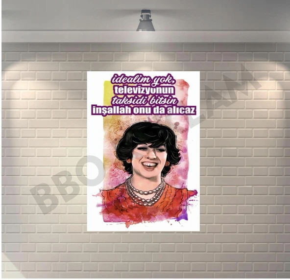 Ayşen Gruda Yeşilçam Retro Ahşap Poster - 1