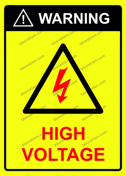 WARNING HIGH VOLTAGE Uyarı Levhası ürün görseli 1