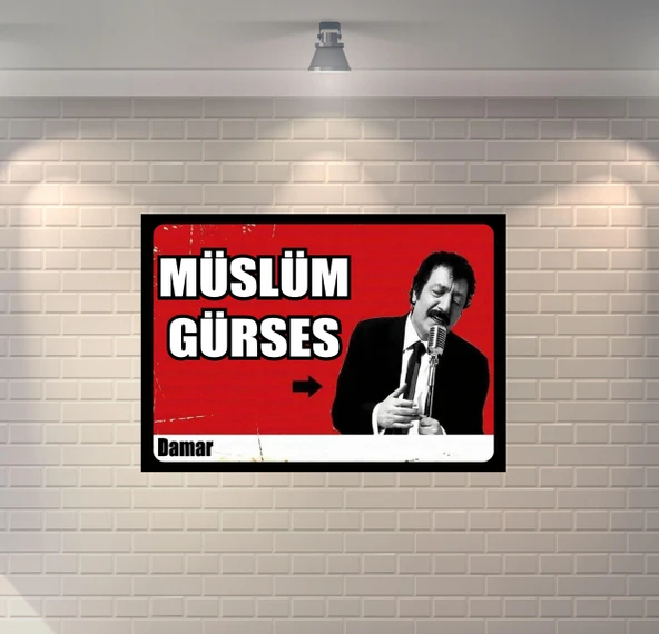Müslüm Gürses Arabesk Retro Ahşap Poster - 1