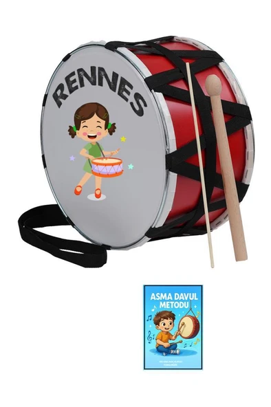 Rennes DVL-32RD Örf Aletleri Özel Tasarım Çocuk Davulu 30 cm - 1