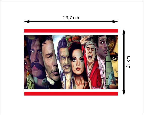 Yeşilçam Artistleri Retro Ahşap Poster - Resim 2