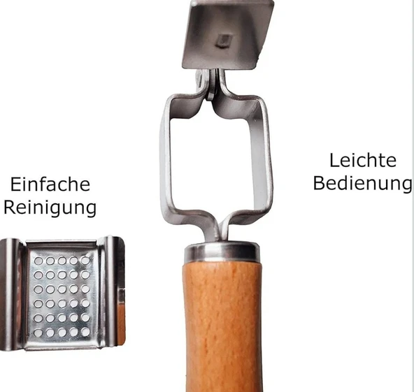 Kayın Saplı Paslanmaz Çelik Sarımsak Ezici - 6