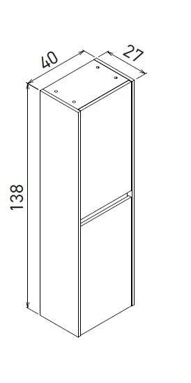 Orka Arno 85 cm Parlak Kaşmir Kapaklı Banyo Dolabı Takımı ve Boy Dolabı - Resim 3