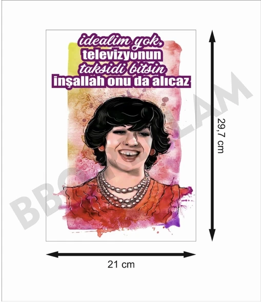 Ayşen Gruda Yeşilçam Retro Ahşap Poster - 2