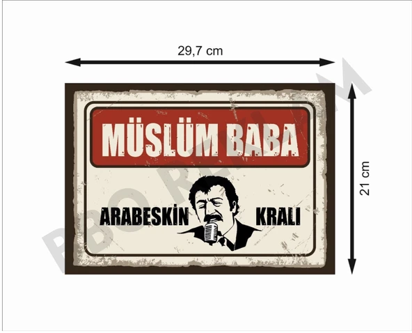 Müslüm Baba Arabeskin Kralı Retro Ahşap Poster - 2