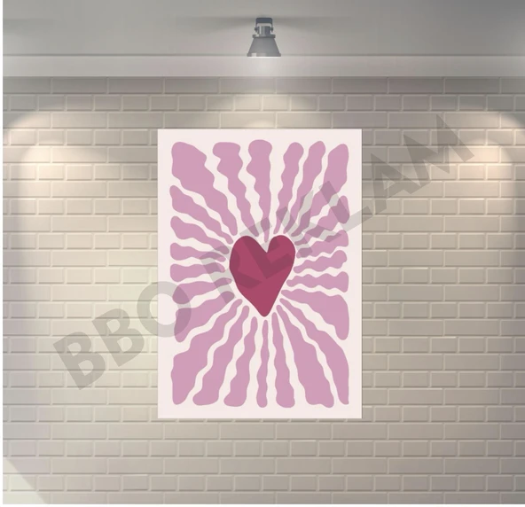 Love Retro Ahşap Poster - 1