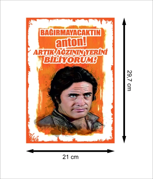 Cüneyt Arkın Retro Ahşap Poster - 2