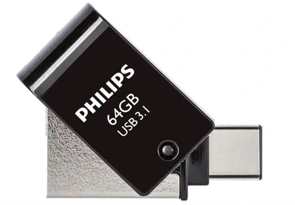 Philips Fm64dc152b/00 64gb 2 In 1 Type-c/usb 3.1 Siyah Gri Usb Flash Bellek