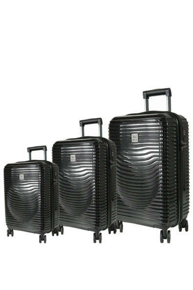 Nippon 1818 Horizon PC - Büyük + Orta + Kabin Boy Valiz / Bavul Seti - Siyah - 3