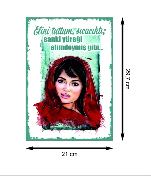 Türkan Şoray Al Yazmalım Retro Ahşap Poster - 2