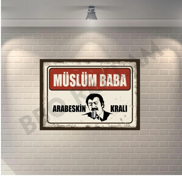 Müslüm Baba Arabeskin Kralı Retro Ahşap Poster - 1