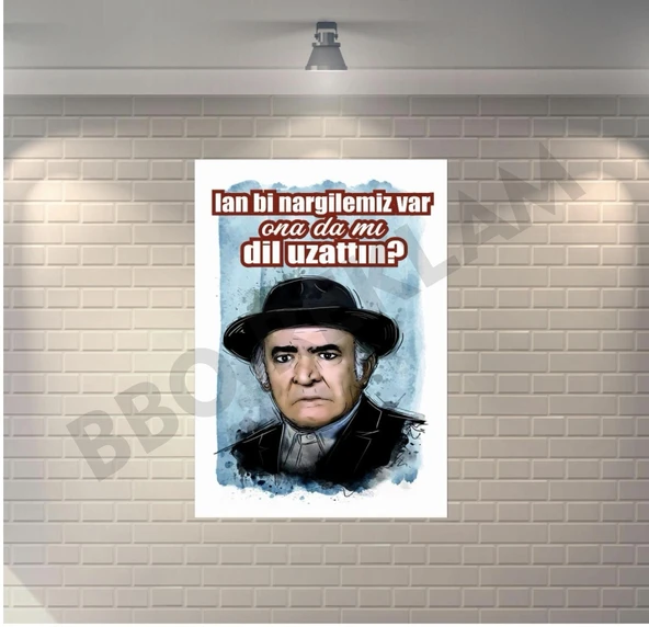 Yeşilçam Bi Nargilemiz Var Retro Ahşap Poster - 1