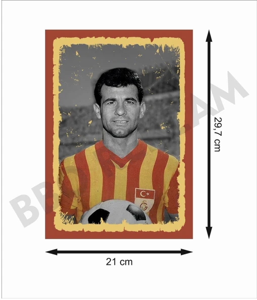 Metin Oktay Galatasaray Retro Ahşap Poster - 2