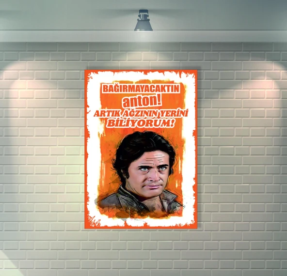Cüneyt Arkın Retro Ahşap Poster - 1