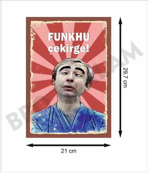 Şener Şen Funkhu Çekirge Hababam Sınıfı Retro Ahşap Poster - 2