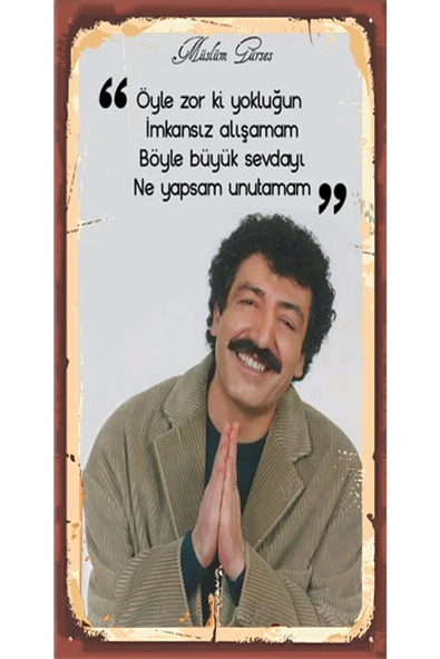 Müslüm Gürses 6'lı Ahşap Duvar Poster Seti - Hbb Özel Seri - 2