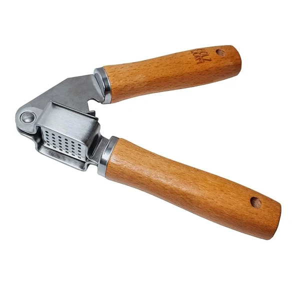 Kayın Saplı Paslanmaz Çelik Sarımsak Ezici - 2