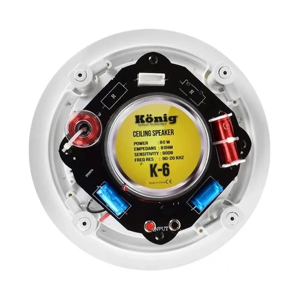 König K-6 20 Cm Tweeter'lı Alçıpan Tavan Hoparlörü - Resim 2
