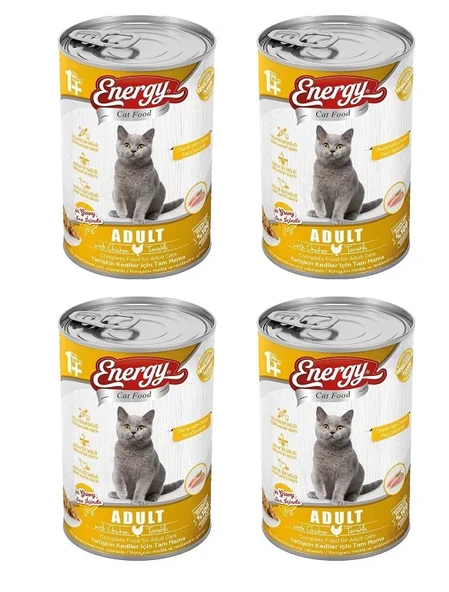 Tavuklu Yetişkin Yaş Konserve Kedi Maması 400 G - 4 Adet - 1