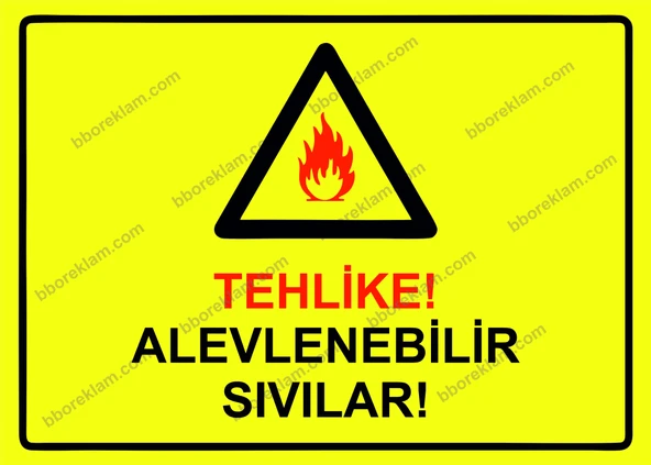 Tehlike! Alevlenebilir Sıvılar! Uyarı Levhası ürün görseli 1