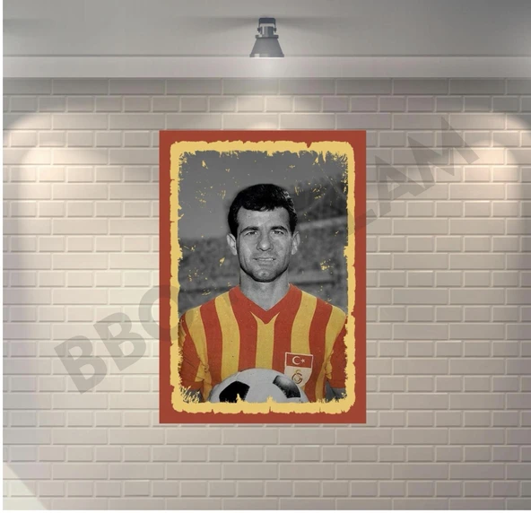 Metin Oktay Galatasaray Retro Ahşap Poster - 1