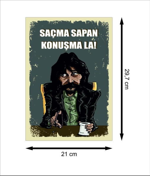 Behzat Ç. Retro Ahşap Poster - Resim 2