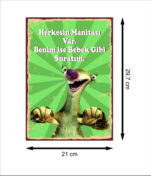 Buz Devri Sid Retro Ahşap Poster - 2