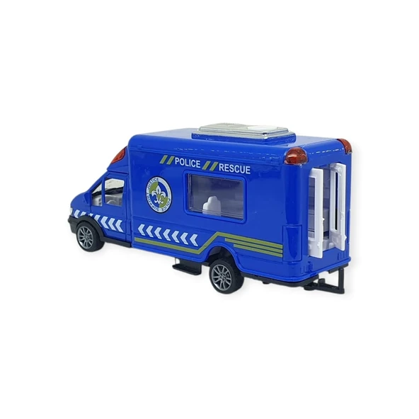 Araba Taşıyan Sürtmeli Polis Araç Seti - Polis Seti - Resim 4