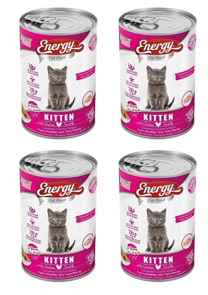 Tavuklu Yavru Yaş Konserve Kedi Maması 400 G - 4 Adet
