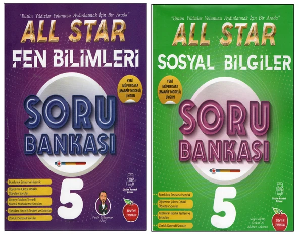 Newton Yayınları All Star 5.Sınıf Fen Bilimleri + Sosyal Bilgiler Soru Bankası ( 2 Kitap)