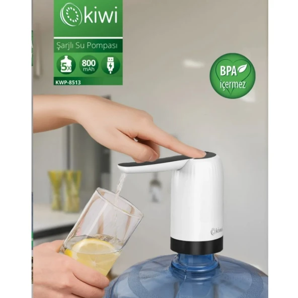 KWP-8513 Şarjlı Damacana Su Pompası - Resim 2