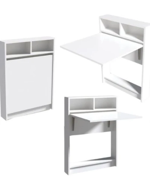 Decormet Bracked Çok Fonksiyonlu Masa Beyaz - Resim 11