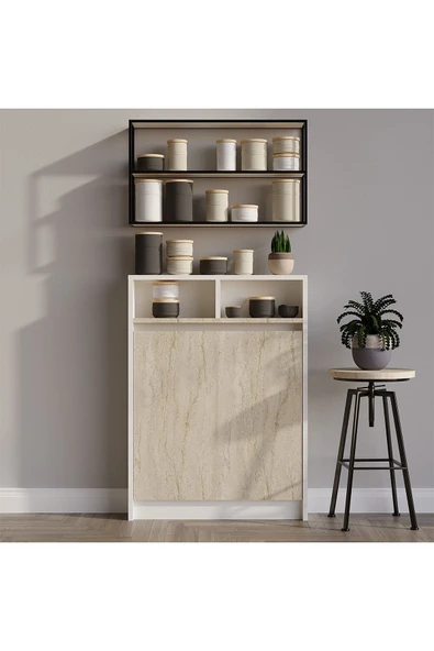 Decormet Bracked Çok Fonksiyonlu Masa Travertine - Resim 9
