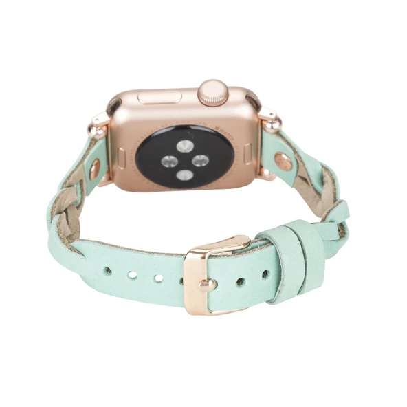 Belic Globe (Rose Gold Troklu) Deri Apple Watch Kayışı - 3