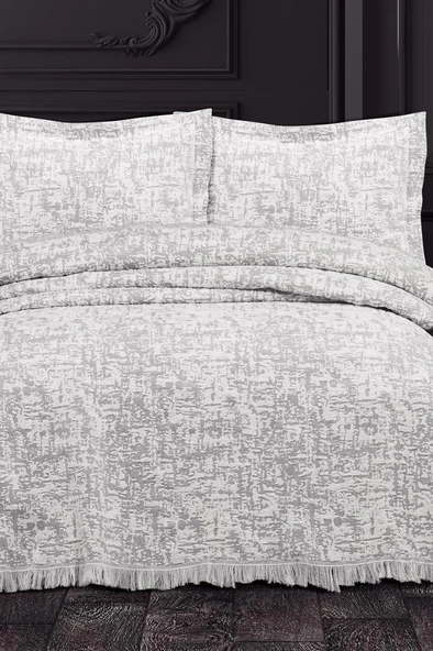 Puffy Pamuk Çift Kişilik Battaniye Takımı 220x240 Gri ürün görseli