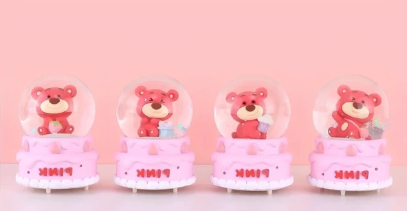 Ayıcıklı Işıklı Kar Küresi 7 Cm Alk3102 ürün görseli 1