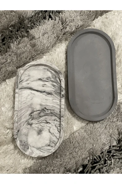 2'li Dekoratif Oval Sunumluk Seti, Dekoratif Biblo Takı Tabağı, Saksılık,tütsülük,mumluk - 7