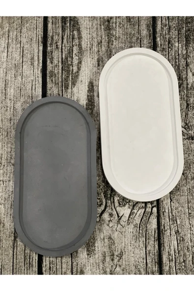 2'li Dekoratif Oval Sunumluk Seti, Dekoratif Biblo Takı Tabağı, Saksılık,tütsülük,mumluk - 3