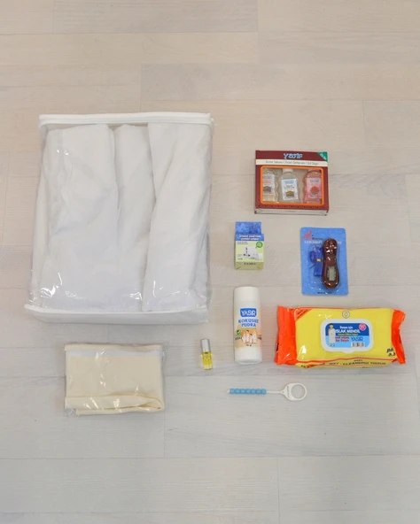 Erkek İhram Seti – Cepli Kemerli, Esanslı, Zikirmatikli, Full Hac Umre Seti ürün görseli