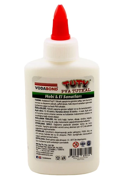Tuty Karton Kumaş Ahşap Tutkalı Şeffaf Donar 100 Ml - 2