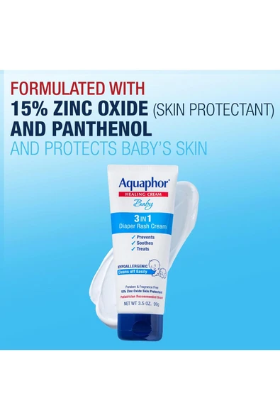 Baby Diaper Rash Cream 3in1 Diaper Rash Relief Bebek 3'ü 1 Arada Pişik Giderici Krem 3.5 oz 99gr USA - Resim 2