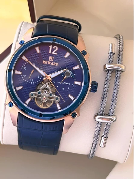 Reward İtalyan Bileklik Hediyeli Deri Kordon Otomatik Mekanizma 5 Atm Erkek Kol Saati W.145529.3 ürün görseli