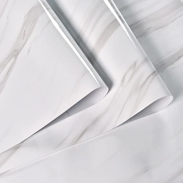 Açık Mermer Desenli Yapışkanlı Kaplama Kağıdı  Büyük Boy 5 Metre - Resim 3