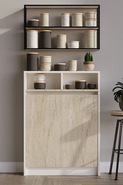 Decormet Bracked Çok Fonksiyonlu Masa Travertine - Resim 2
