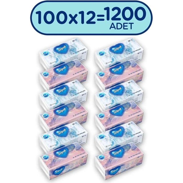El ve Yüz Havlusu 12'li 1200 Yaprak