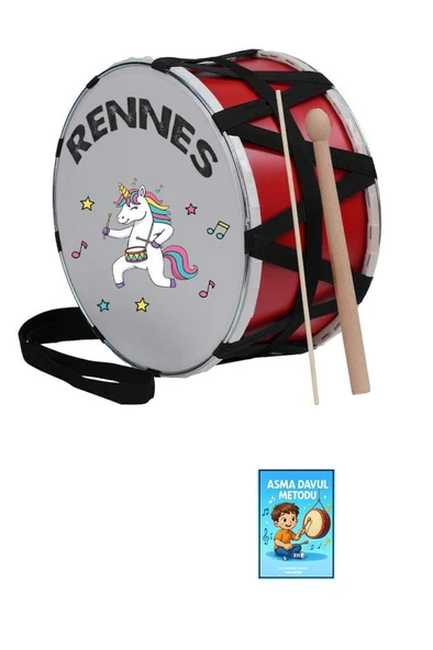 Rennes DVL-33RD Örf Aletleri Özel Tasarım Çocuk Davulu 30 cm - 1