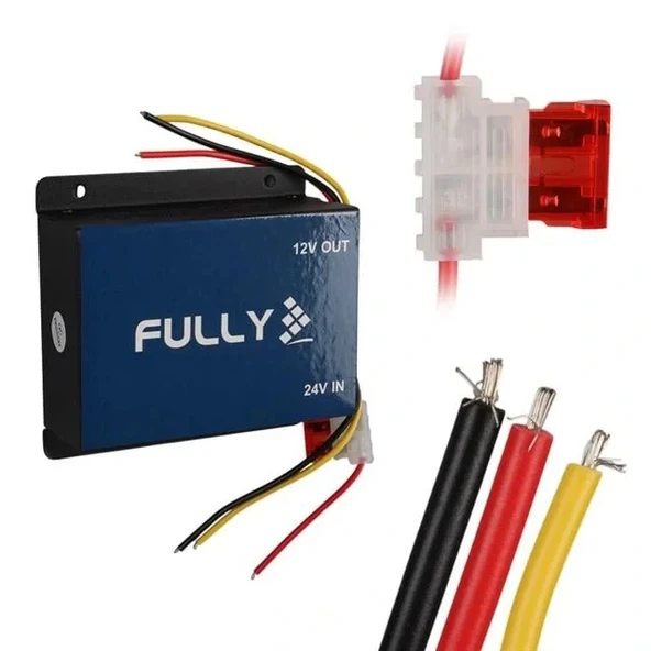 Fully 2412 24v/12v Dc-dc 30 Amper Oto Akü Voltaj Konvertör Oto-kamyon-tır Uyumlu - 2